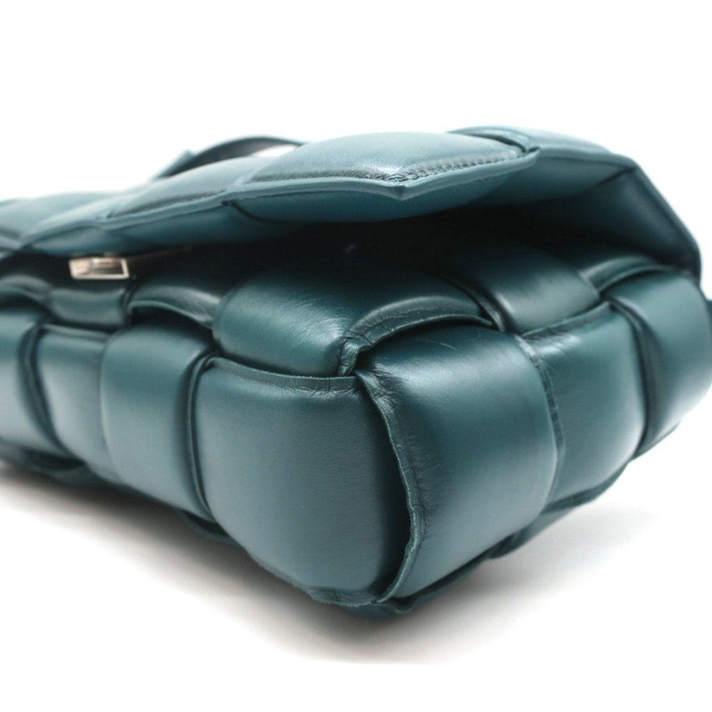 BOTTEGA VENETA PADDED CASSETTE BAG TEAL INTRECCIATO LEATHER CROSSBODY NEW - Picture 8 of 12